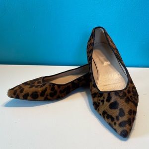 J. Crew Leopard Print Calf Skin Pointed-toe Flats Size 9